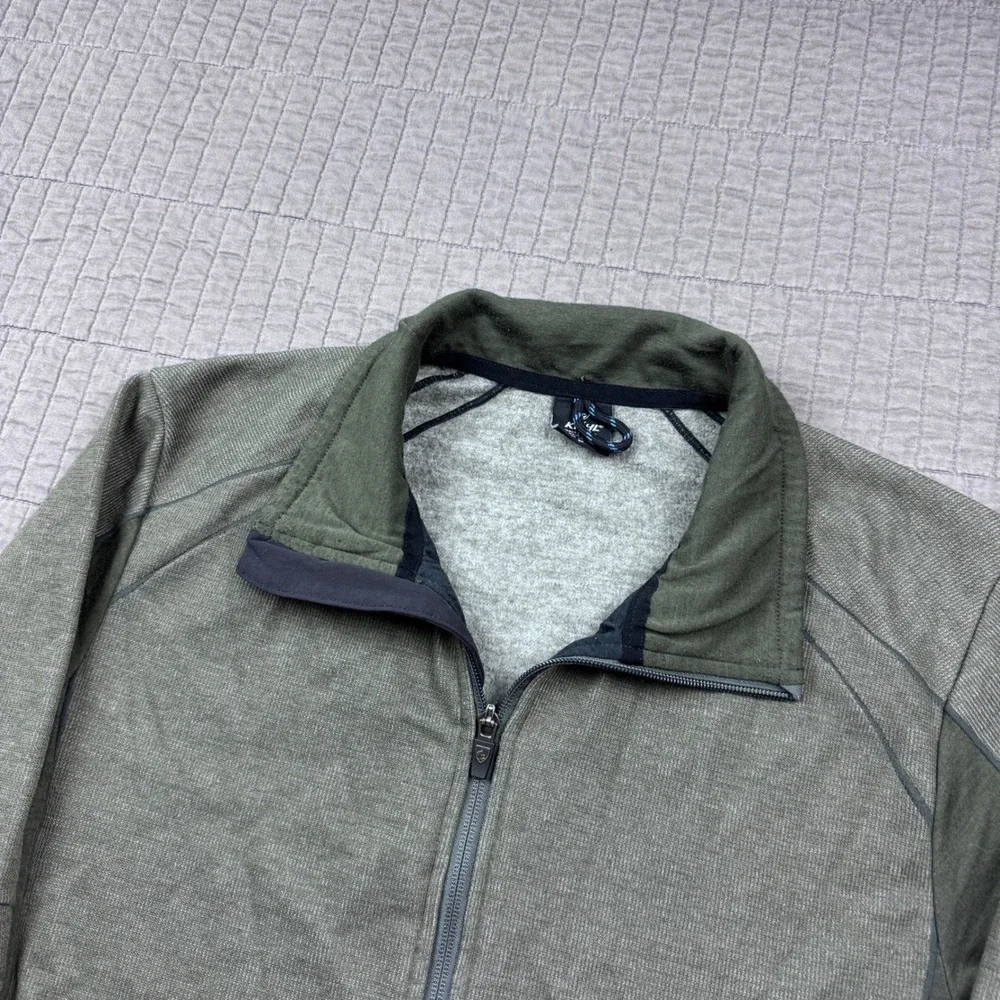 Kuhl Aktivator Zip Fleece Jacket Mens Medium Olive Green Outdoors Performance